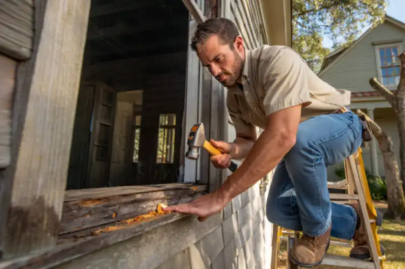 Replacing rotted wood window sills in Old Village